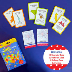 Travel tuck box of University Games Scholastic USA Travel Card Game, ideal for trips