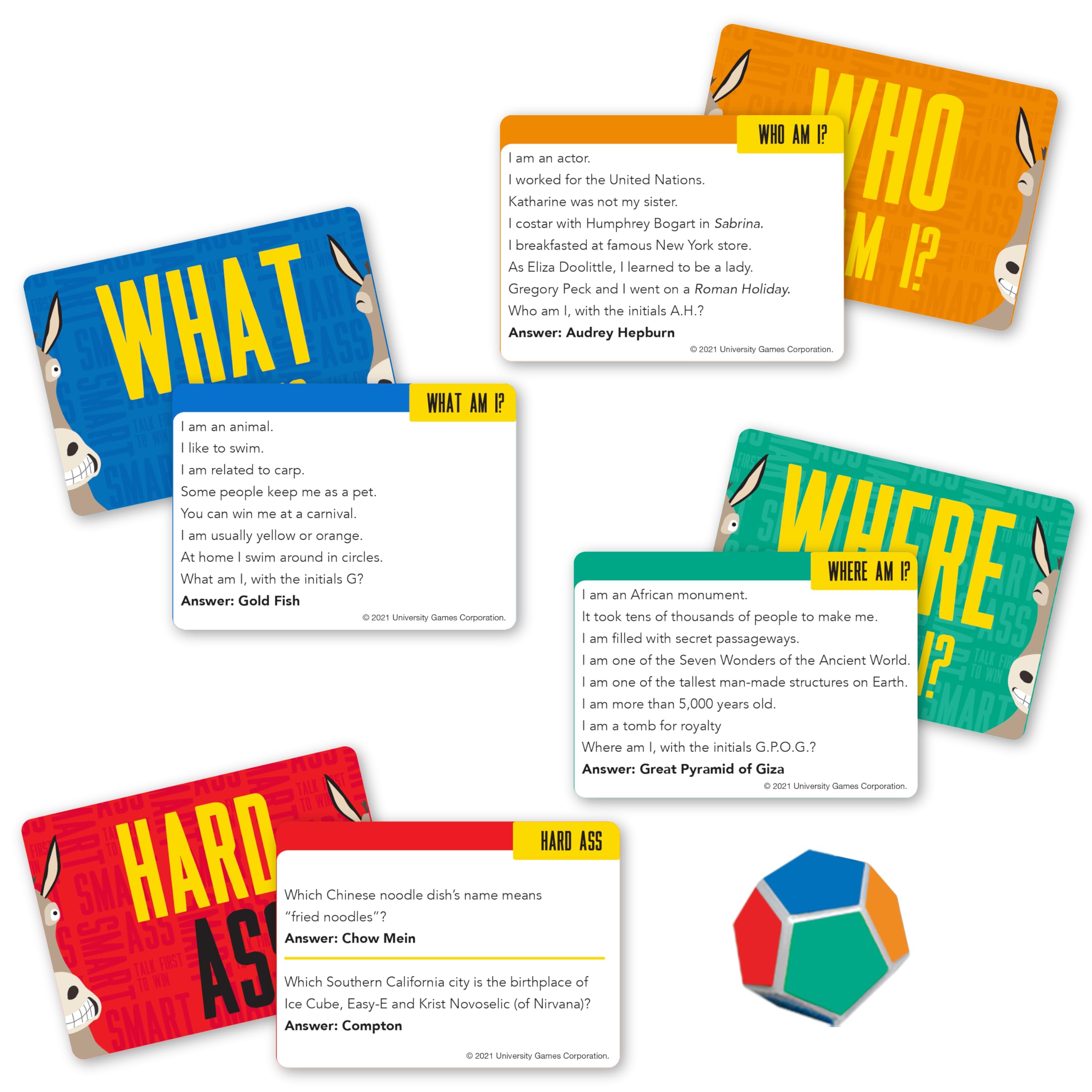 Instruction manual for University Games Smart Ass Trivia
