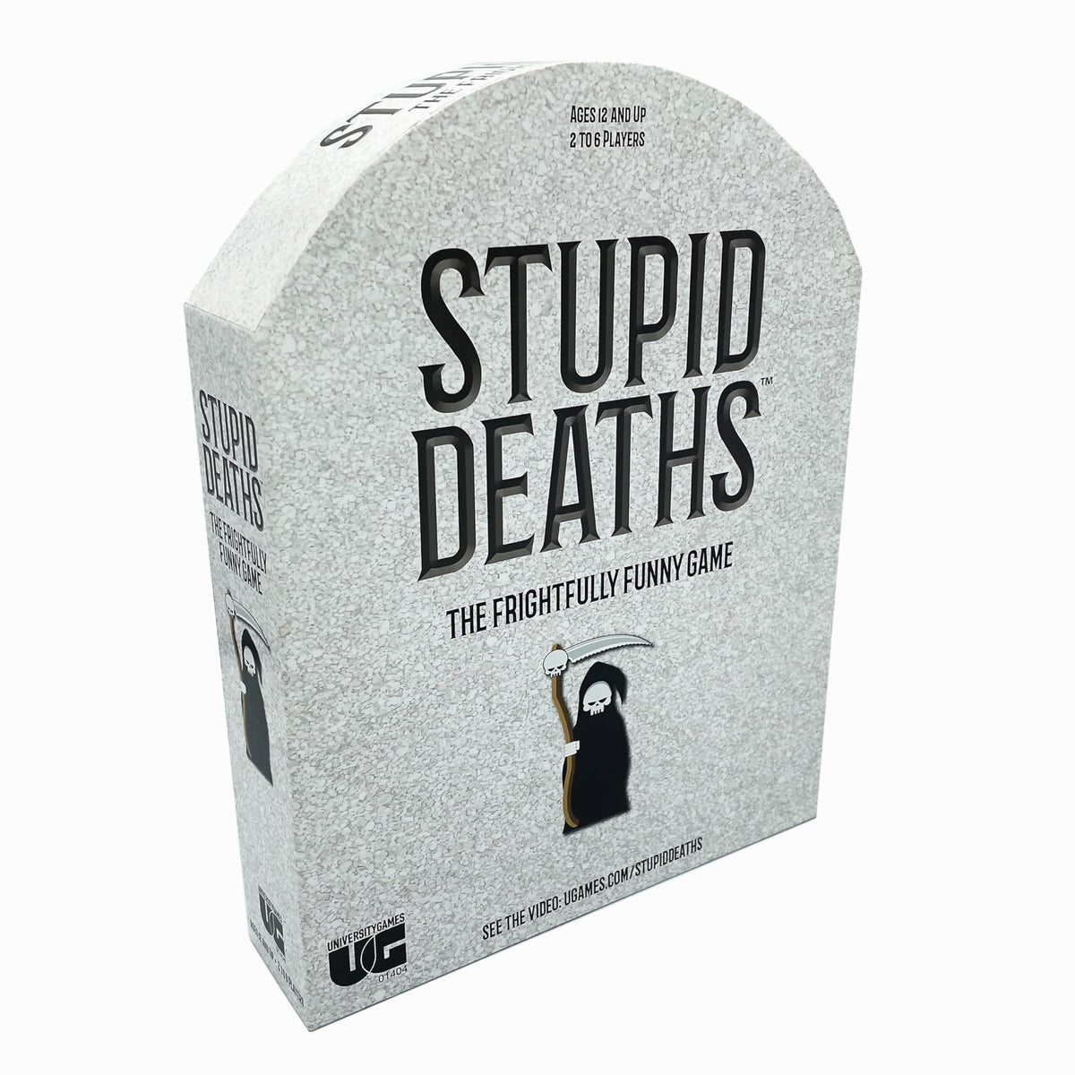 University Games Stupid Deaths game board sets the scene for a hilarious party challenge.