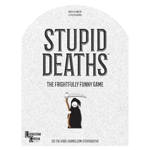 University Games Stupid Deaths pawns add playful motion as players race toward the Grim Reaper.