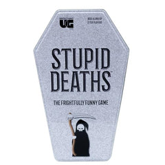 Stupid Deaths question cards ready for true or false challenges.