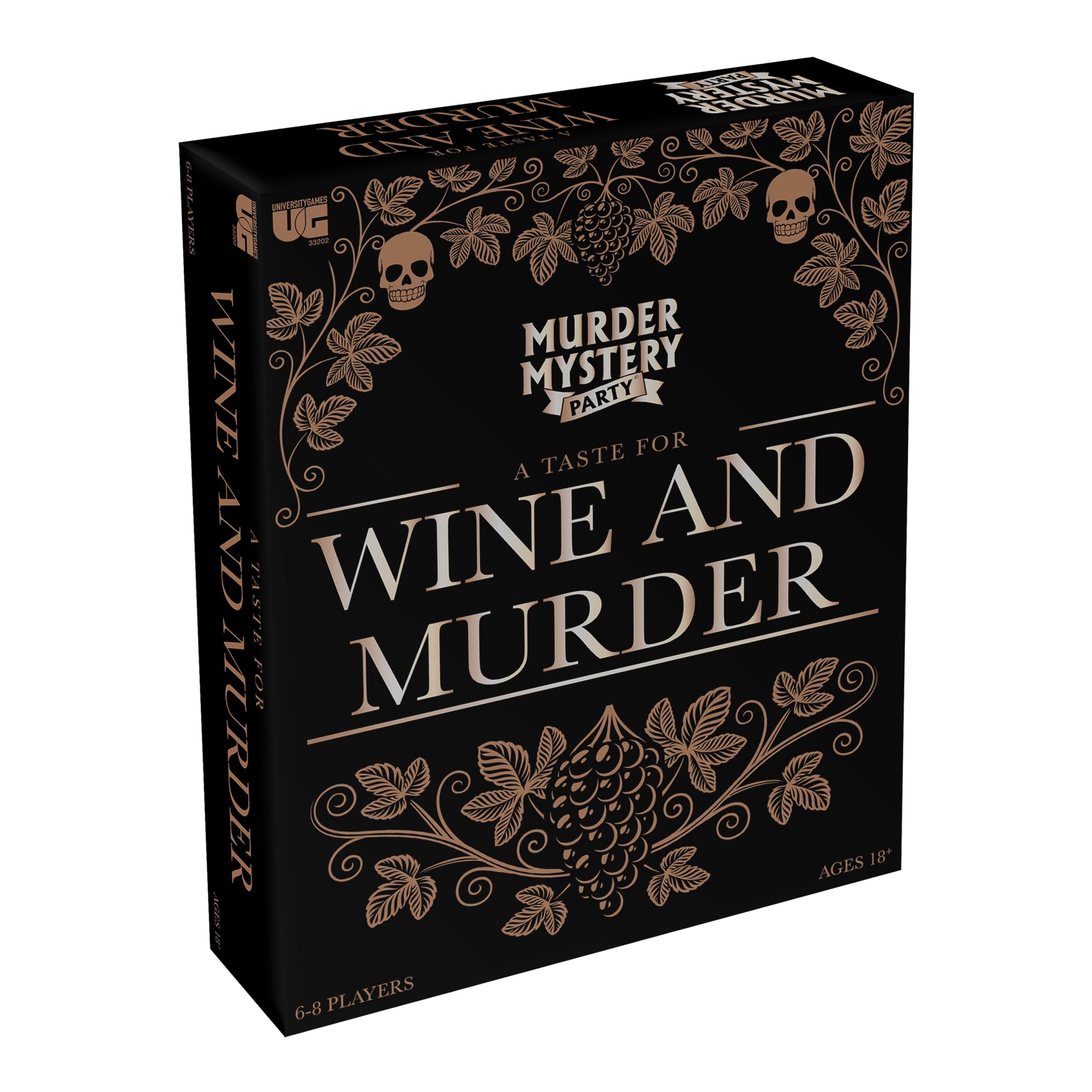 University Games Taste for Wine murder box ready for a themed dinner party