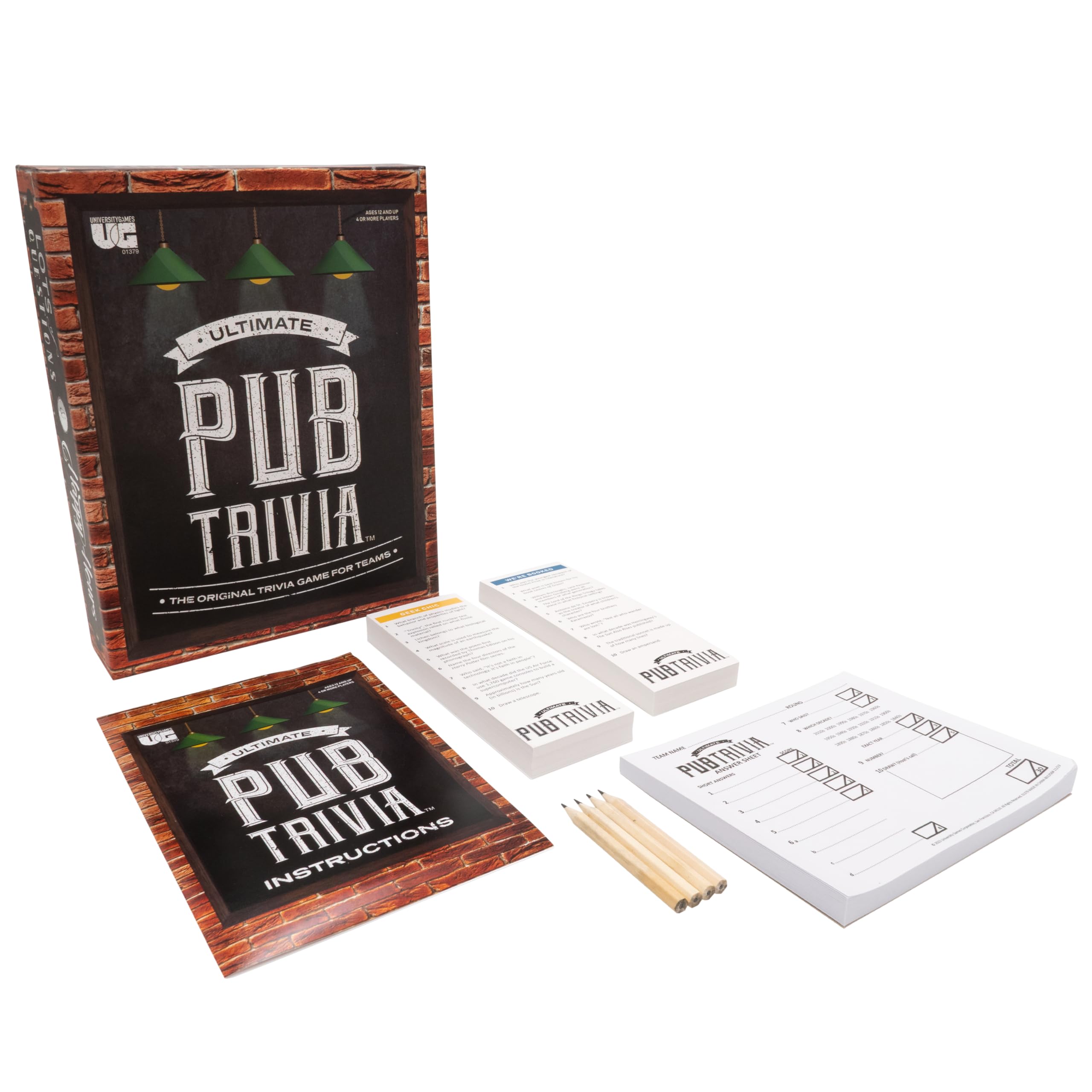 University Games Ultimate Pub Trivia box set ready for game night.