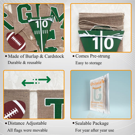 Uniwish football-theme-garland adds festive color to celebrations