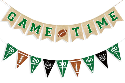 Uniwish Game Time burlap-banner enhances rustic indoor decor