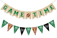 Uniwish Game Time burlap-banner enhances rustic indoor decor