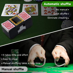 Unniweei card shuffler battery compartment view, easy replacement for on-the-go play.