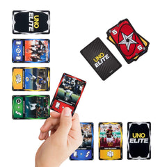 UNO NFL Booster Packs player card closeup highlights NFL stars and triggers