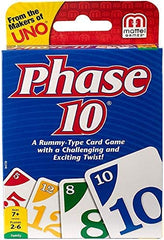 UNO Phase 10 and Uno Flip cards spread shows two classic layouts