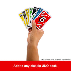 UNO Speed Pack setup visuals show quick-pick mechanics during play.