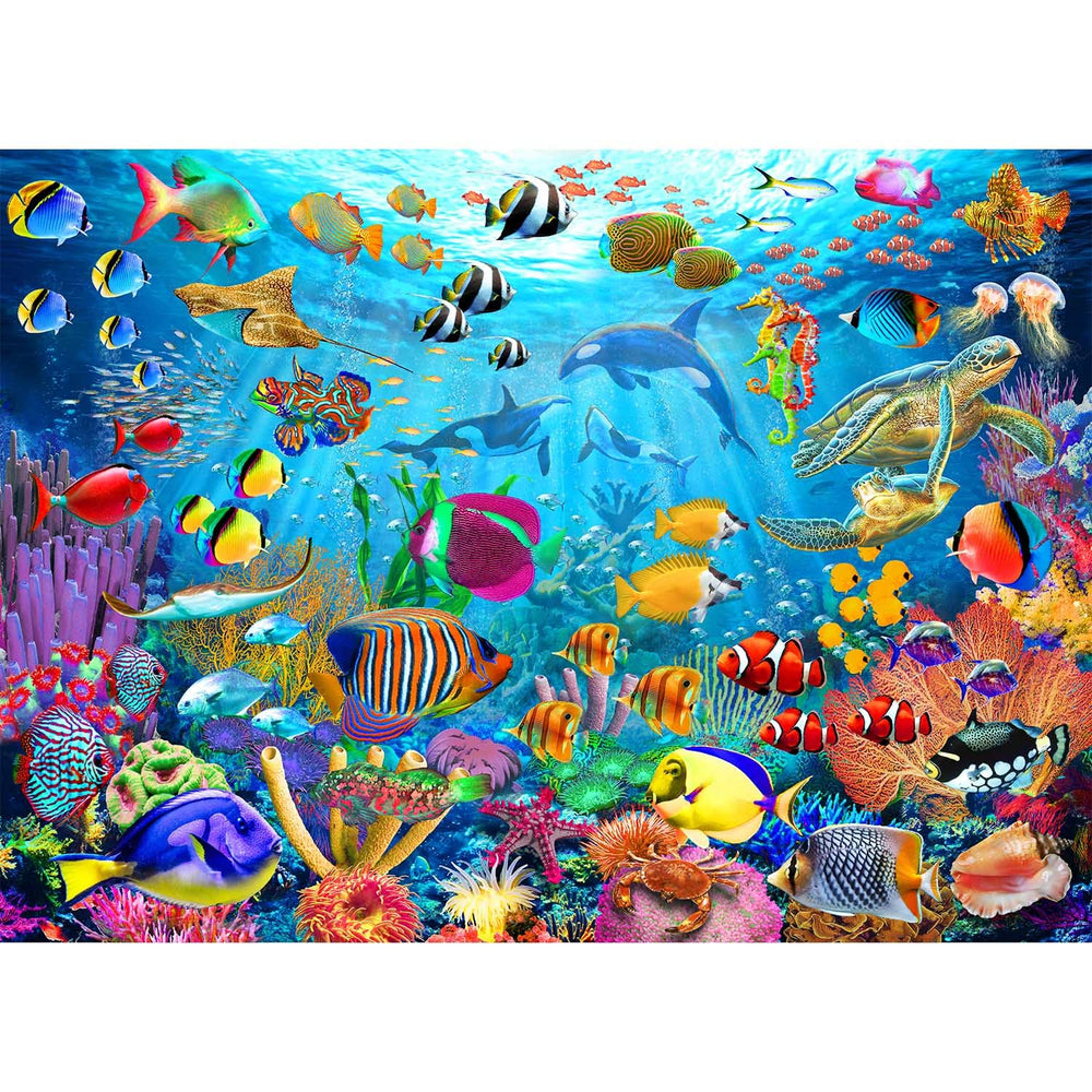 Unolidrom Ocean Underwater World puzzle box front view, ideal for family play and display.