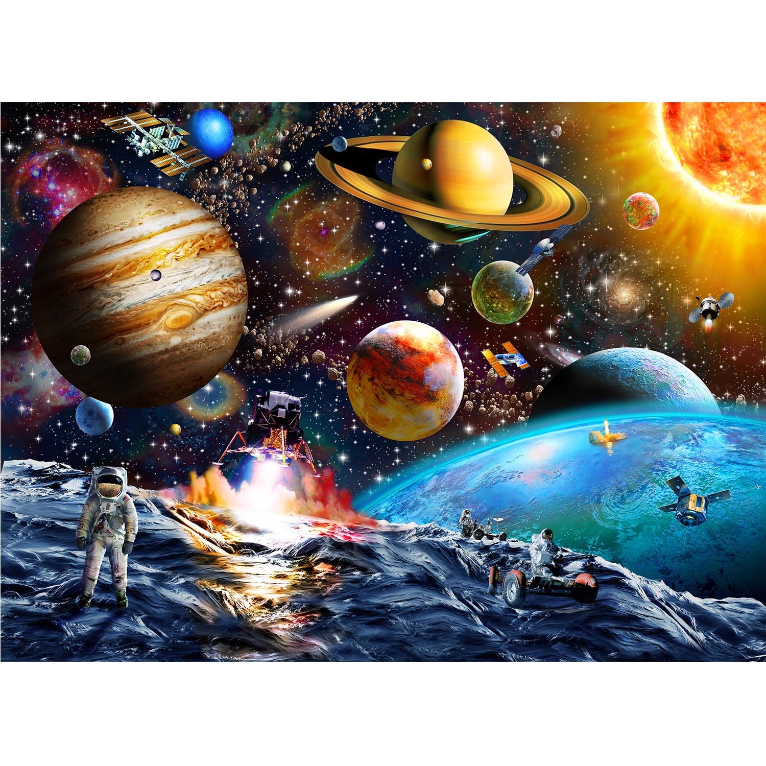Unolidrom solar-system puzzle box with vivid planets to inspire curiosity.