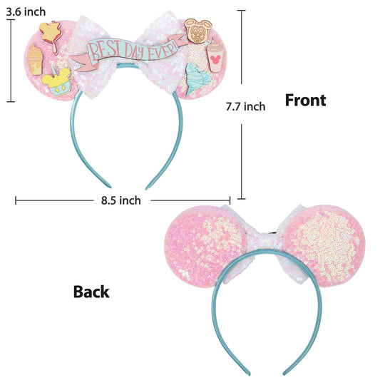 UNSPAZ birthday headband with glitter ice cream patterns for festive shots