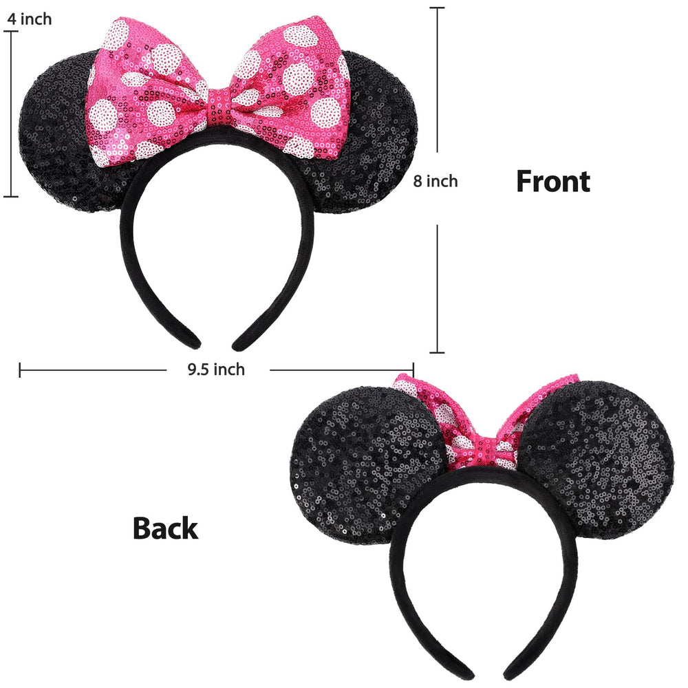 UNSPAZ Mouse Ears Headband pink side view shows secure, wearable design.
