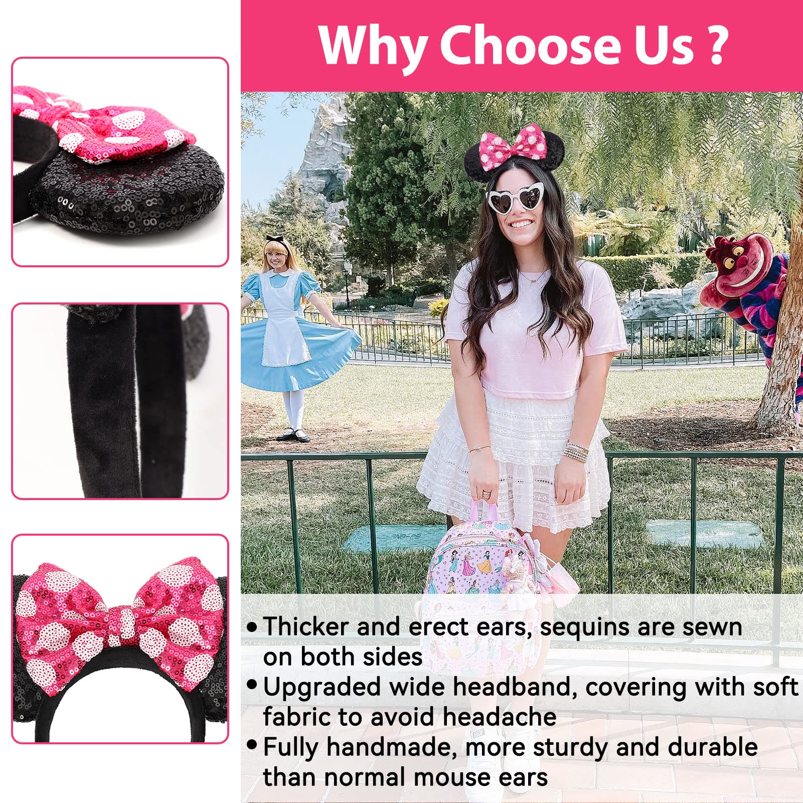 UNSPAZ mouse ears headband inspires party, cosplay, and photo moments with sparkle.