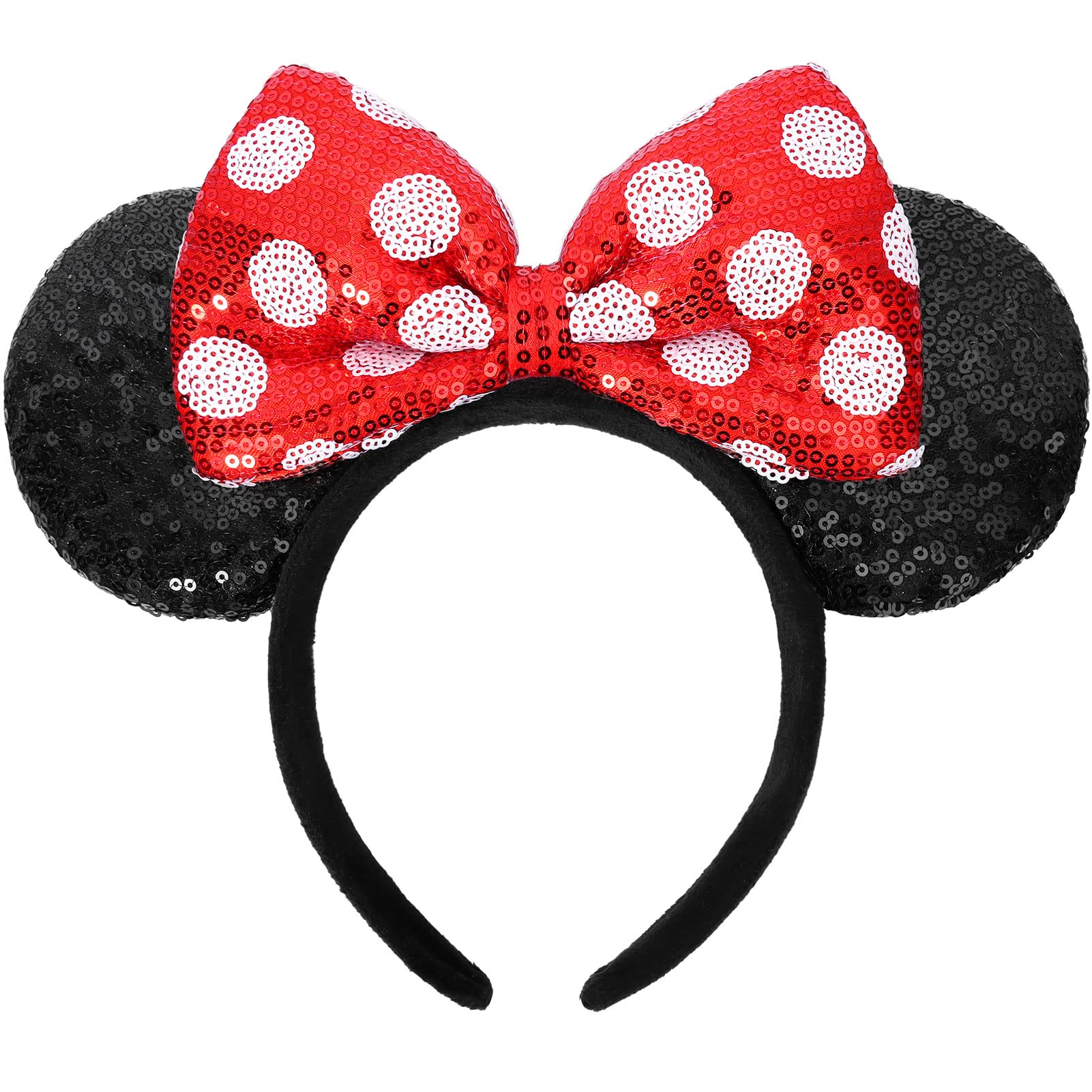UNSPAZ mouse ears headband with sequin dots for playful cosplay