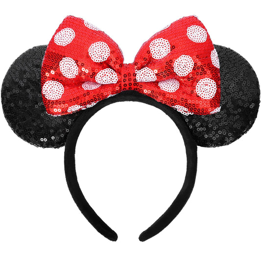 UNSPAZ mouse ears headband with sequin dots for playful cosplay