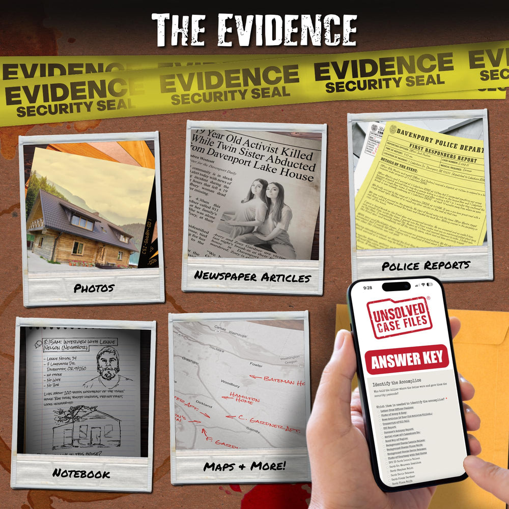 Unsolved Case Files Gardner Avery map of the crime scene aids pathfinding clues