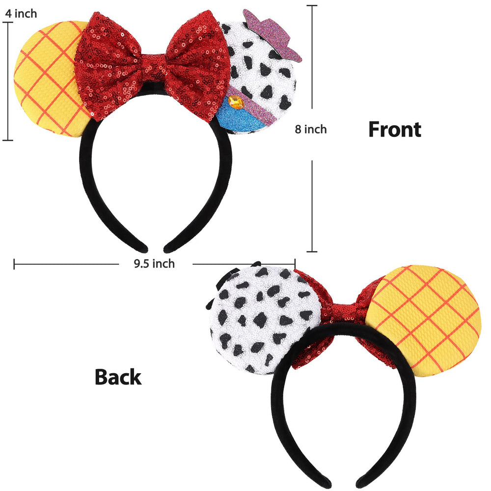UNSPAZ mouse ears headband yellow side view highlighting widened, secure fit