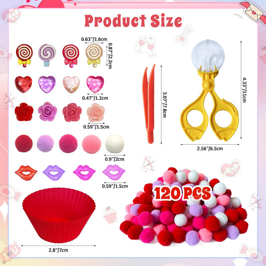 Unvola Valentines heart gems for color sorting and decorative play.