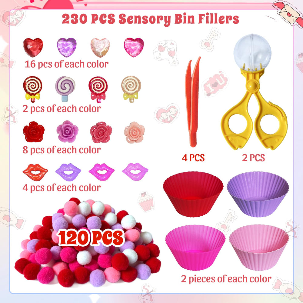 Unvola Valentines silicone lips engaging kids in sorting and tactile exploration.