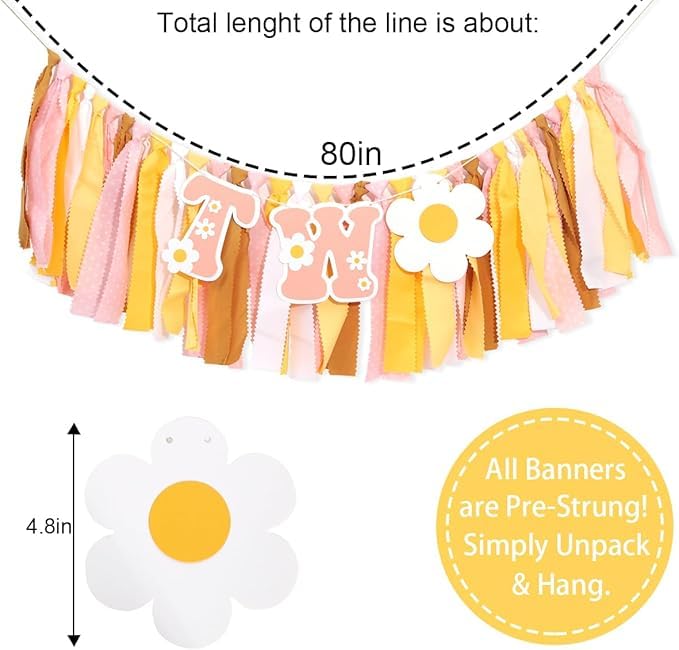UOAOU Groovy Two high chair banner is easy to assemble and sturdy for celebrations.