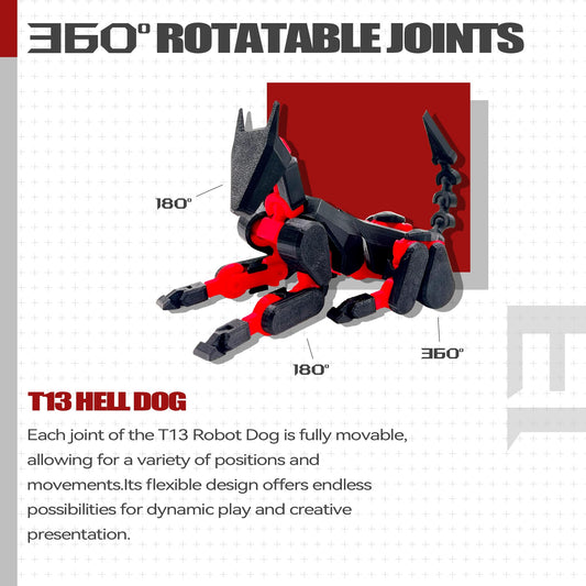 Uodofy T13 3D printed action figures in black and red for versatile display.
