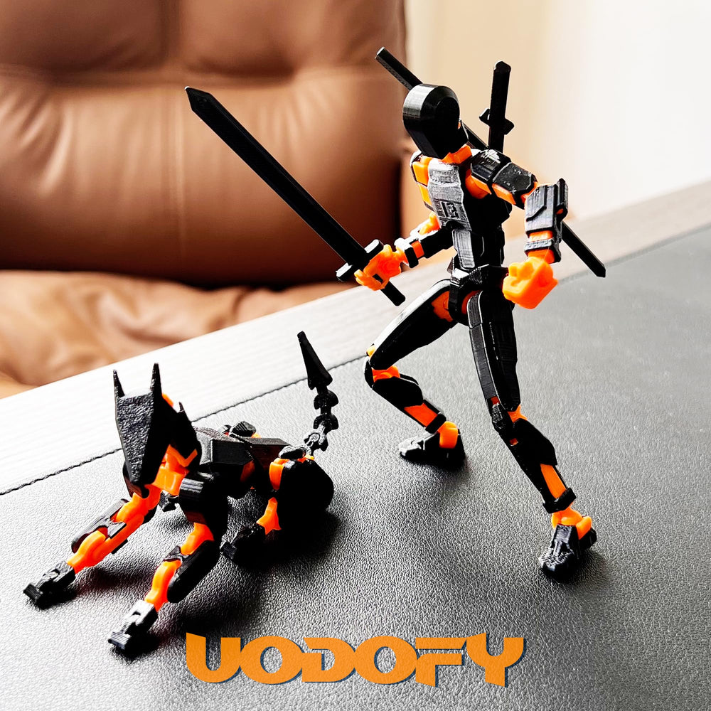 Uodofy T13 dummy robot figure close-up shows durable PETG construction for lasting play.