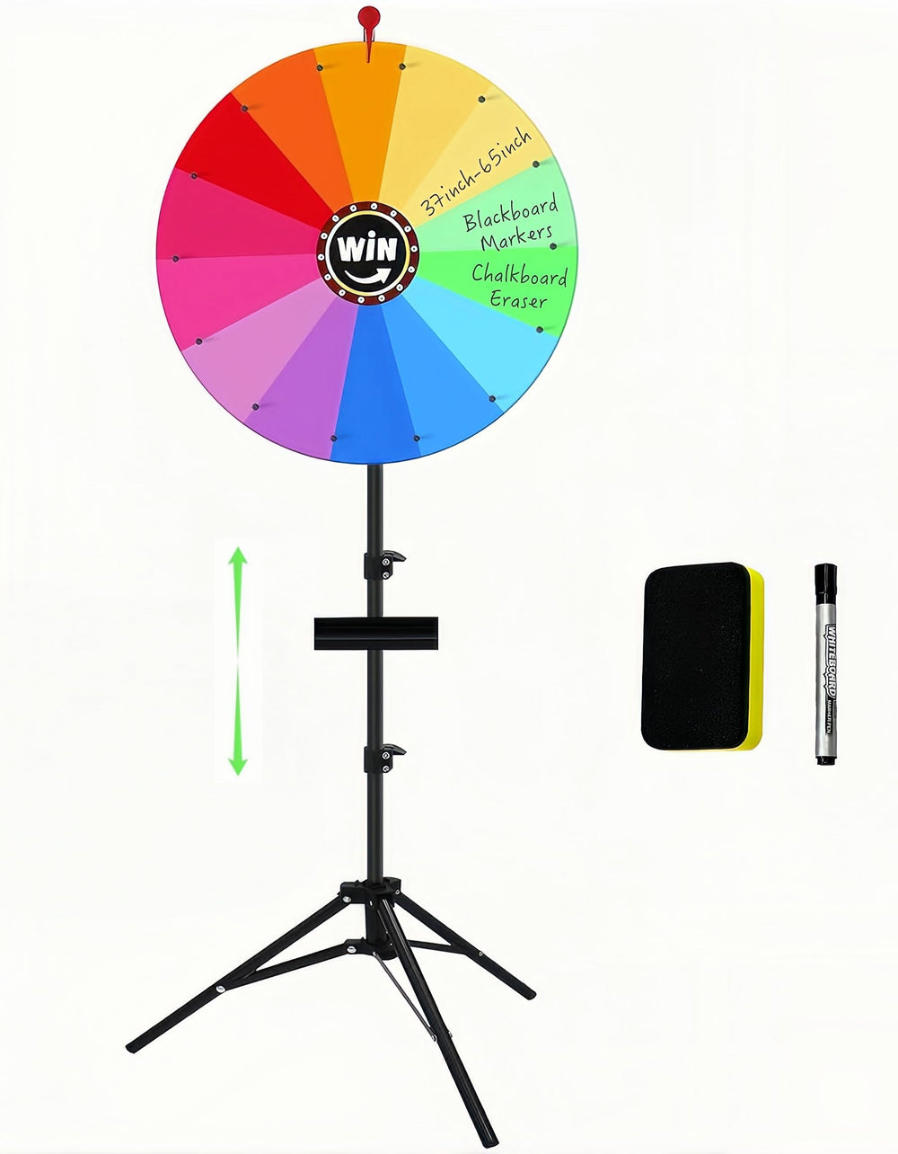 Uojim prize wheel spinner with stand offers stable setup for events.