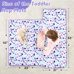 UOMNY butterfly purple nap mat laid flat, showing cozy microfiber surface.
