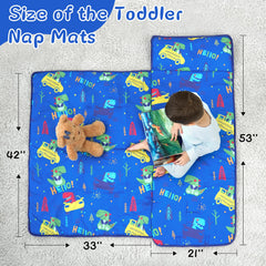 UOMNY nap mat blanket blue dinosaur, soft microfiber for warm, comfy rest