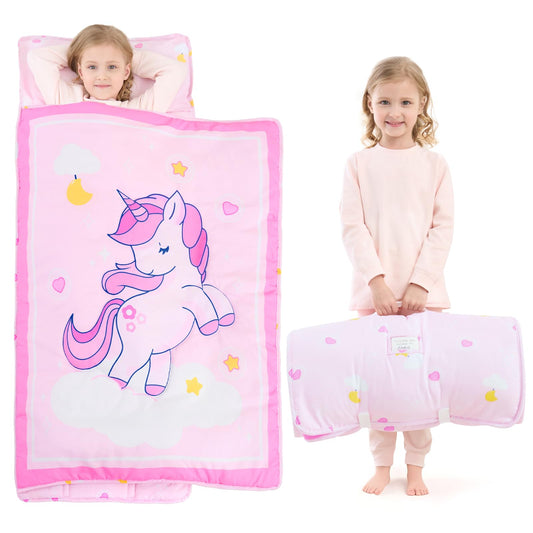 UOMNY Toddler Nap Mat unicorn design offers cozy naps for preschoolers.