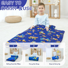 UOMNY nap mat blanket combo keeps kids warm during naps.