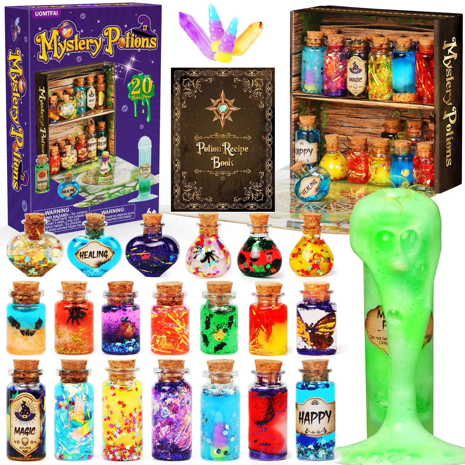 UOMTFAI mystery potion kit with colorful bottles for imaginative play