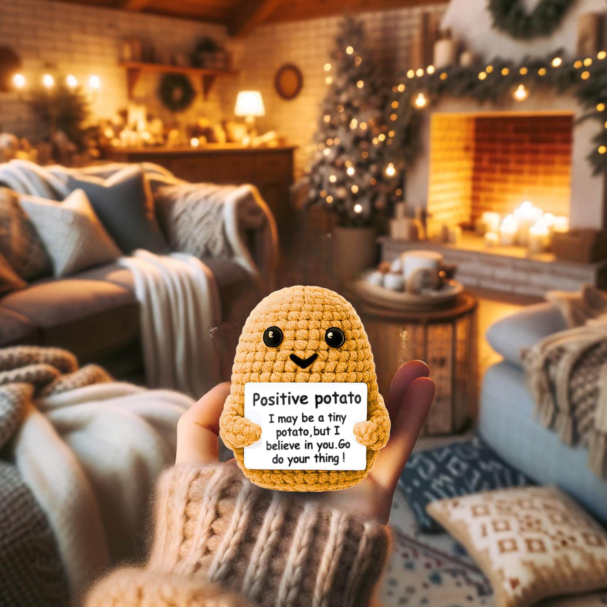 Uonel Positive Potato Crochet packaged as a gift-ready keepsake.