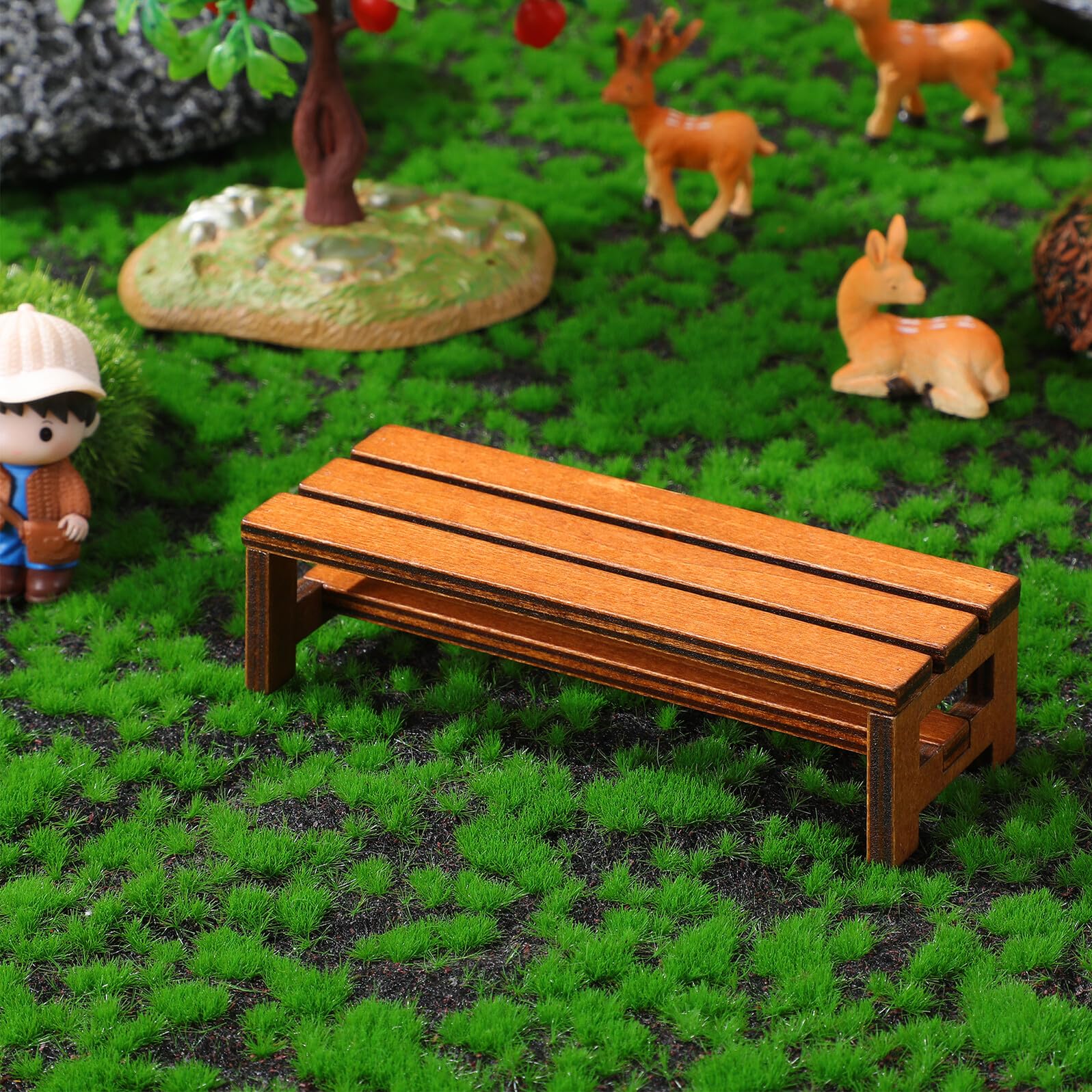 Uonlytech dollhouse bench closeup highlighting smooth edges for safe play.
