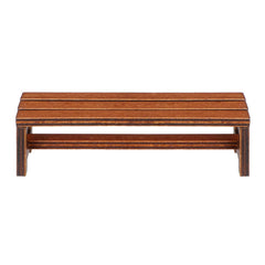 Uonlytech wooden mini house bench with natural grain for authentic dollhouse decor.