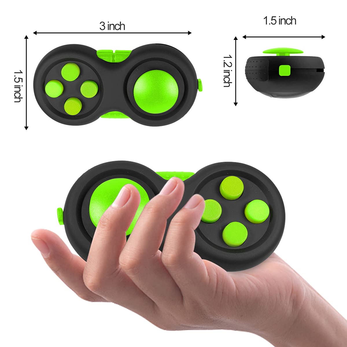 UOOEFUN mini fidget button side view highlights compact pocket size