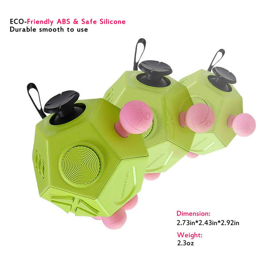 UOOEFUN fidget cube rotating disk showcases tactile engagement for concentration.
