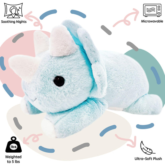 uoozii blue dinosaur microwavable heating pad adds warm comfort.