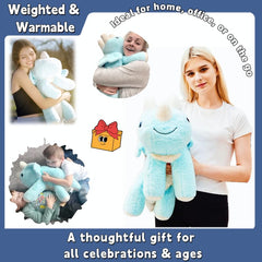 uoozii blue dinosaur used by kids and adults for comforting companionship.