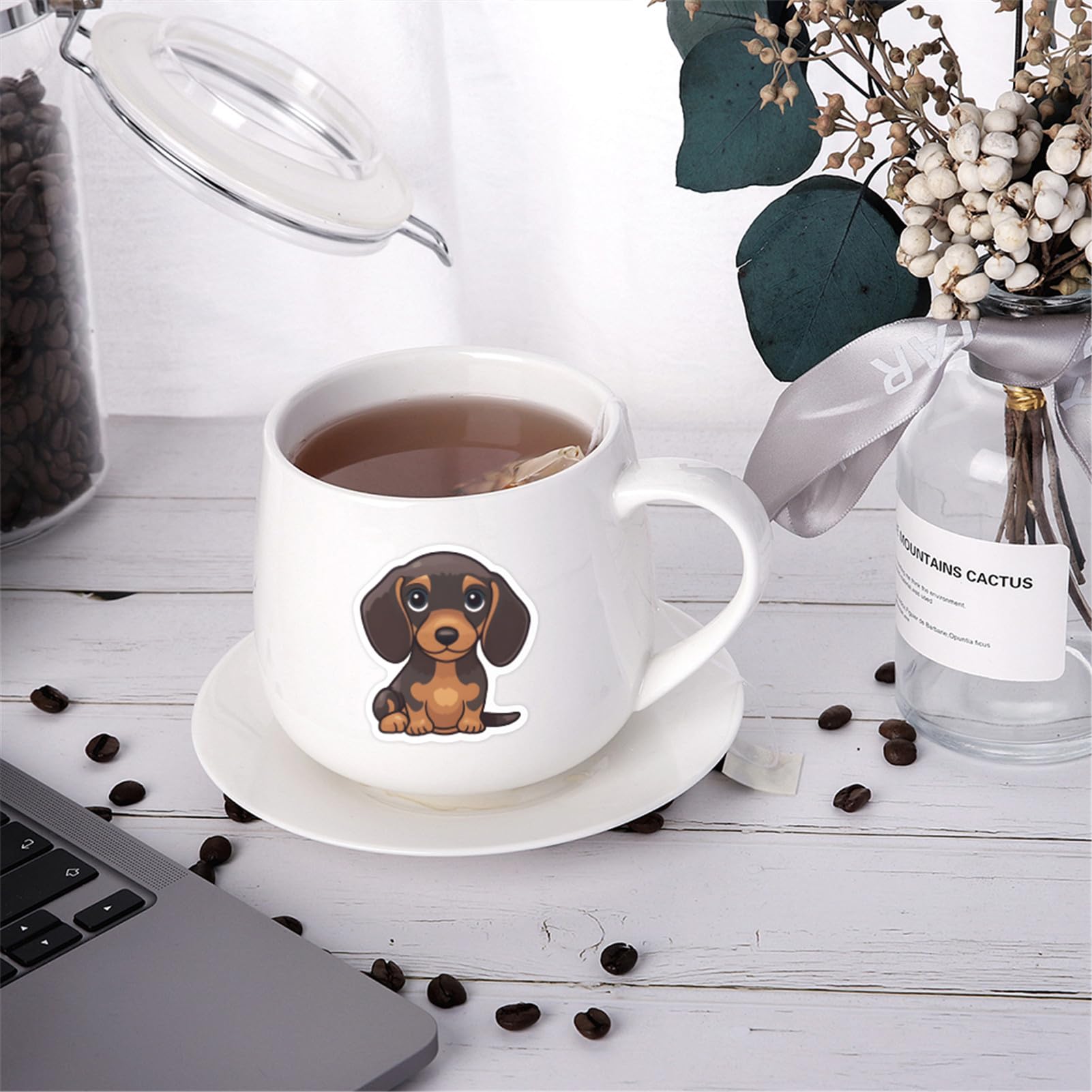 UoYYelly dachshund stickers for phones customize cases with cheerful patterns.