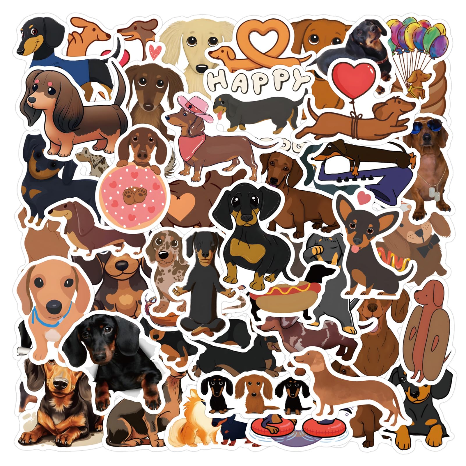 UoYYelly dachshund stickers for water bottles add cute personality and waterproof durability.