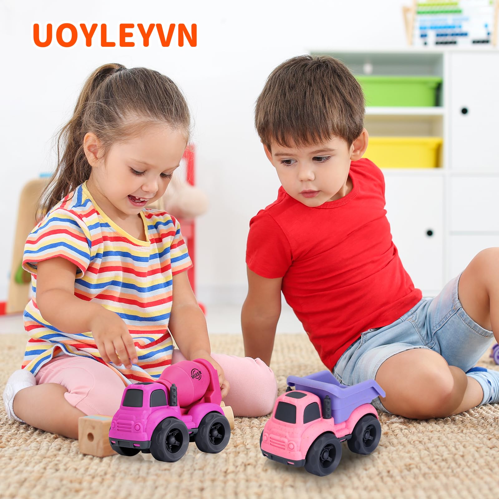 UOYLEYVN toddler friendly toy trucks easy to grip and push