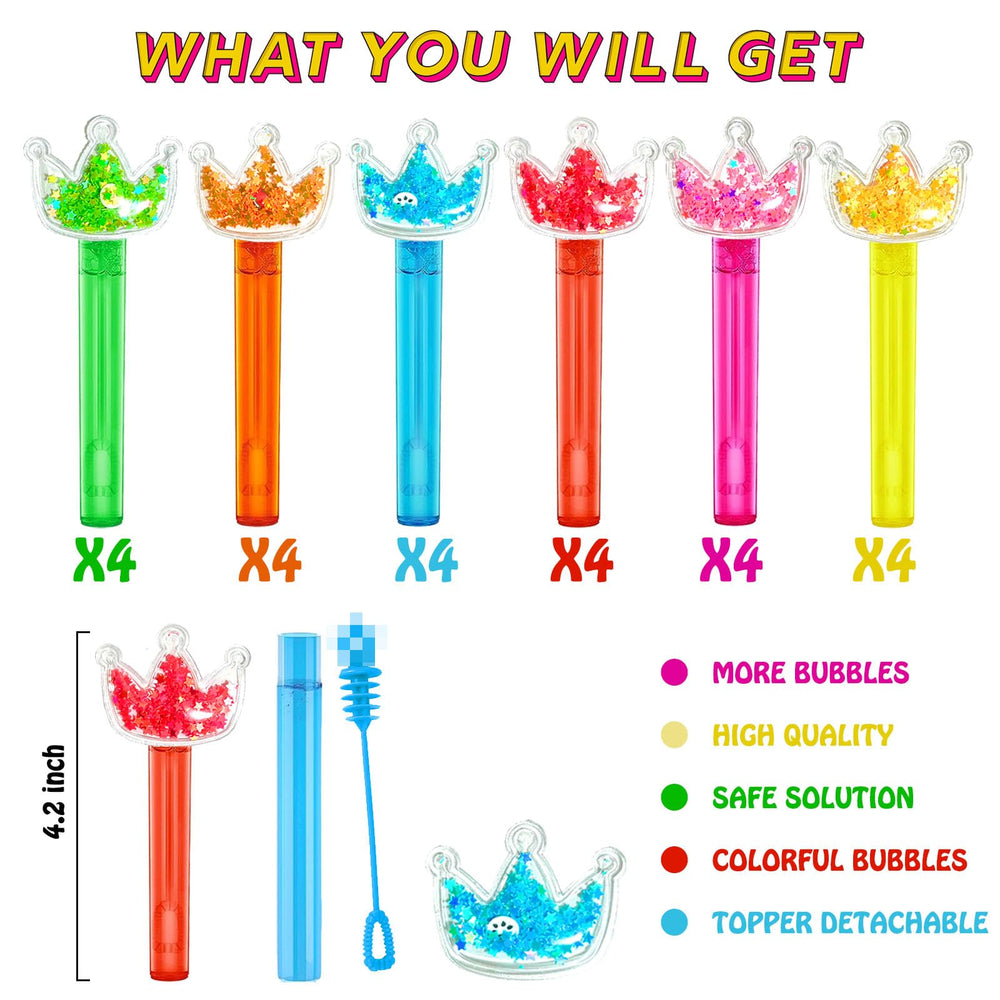 uoyoi Princess Crown Bubble Wand toppers detached for reuse