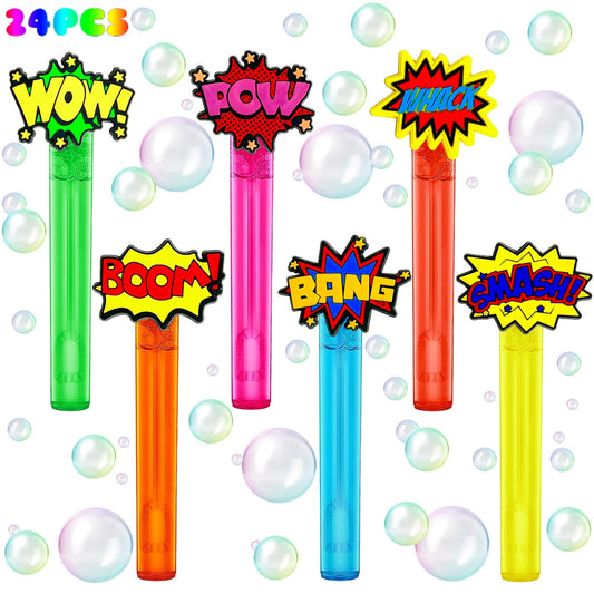 uoyoi superhero bubble wands 24pcs showcase vibrant colors for party favors