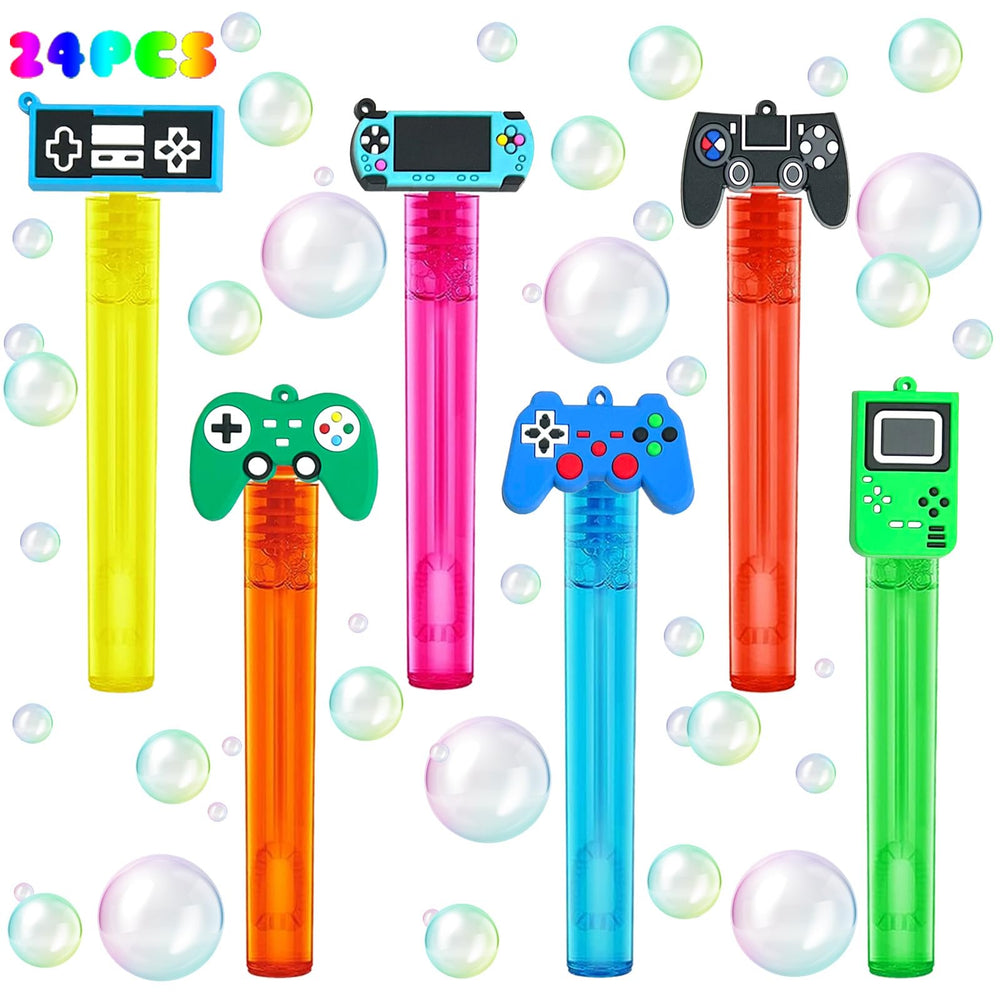 uoyoi video game bubble wands, 24-pack for party fun