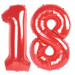 Upgesy giant red 18 balloon (40 inch) ideal for bold 18th birthday decorations.