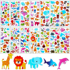 UPINS 200-count 3D animal puffy stickers sheet for creative kid crafts