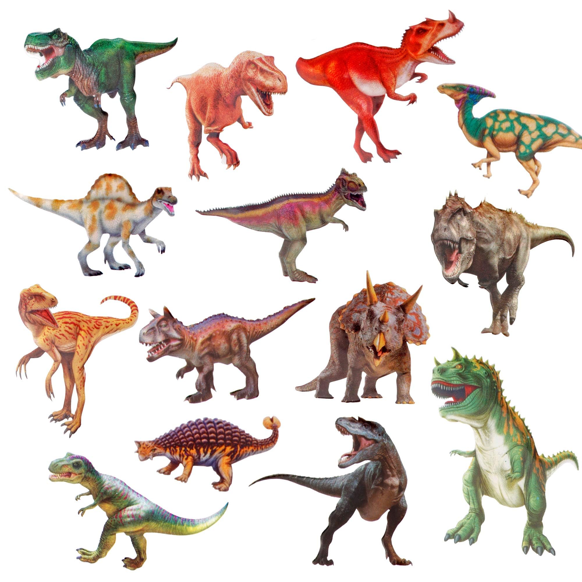 UPINS 3D Puffy dinosaur stickers feature Tyrannosaurus and Velociraptor for dynamic crafts.